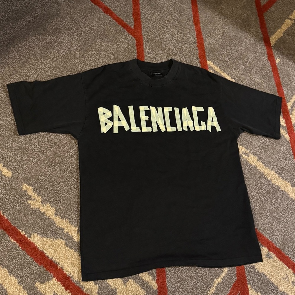 Balenciaga Black Tee with Bold Logo